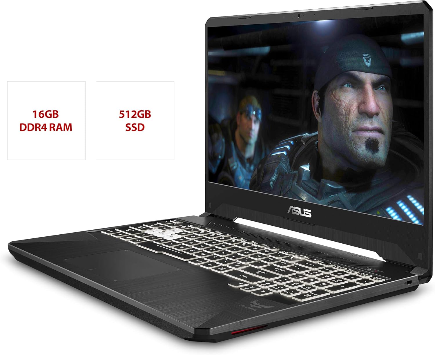 ASUS TUF Gaming Laptop, 15.6” 120Hz FHD IPS-Type, AMD Ryzen 7 3750H, GeForce RTX 2060, 16GB DDR4, 512GB PCIe SSD, Gigabit Wi-Fi 5, Windows 10 Home, FX505DV-ES74