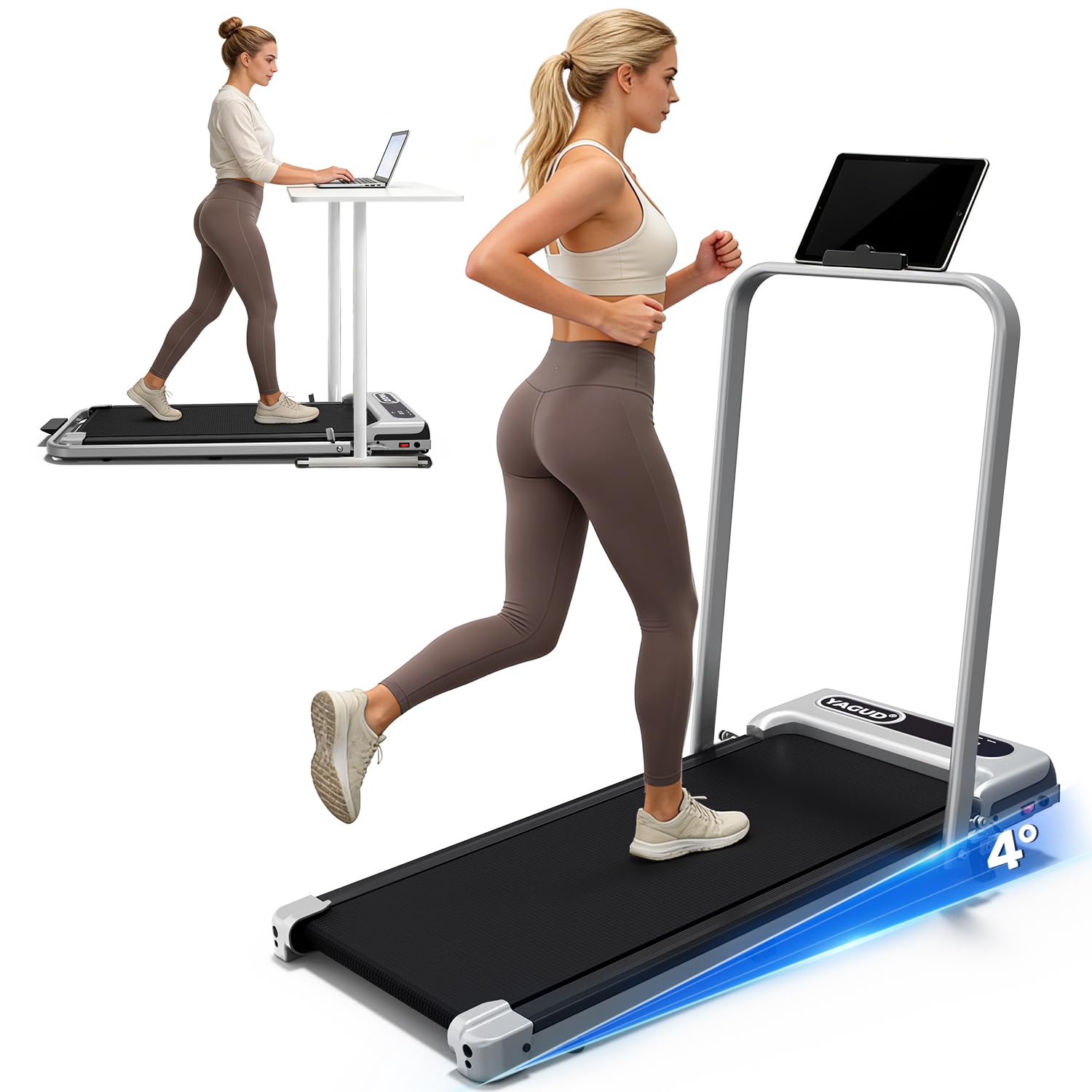 YAGUD Walking Pad Treadmill for Home Office & Jogging