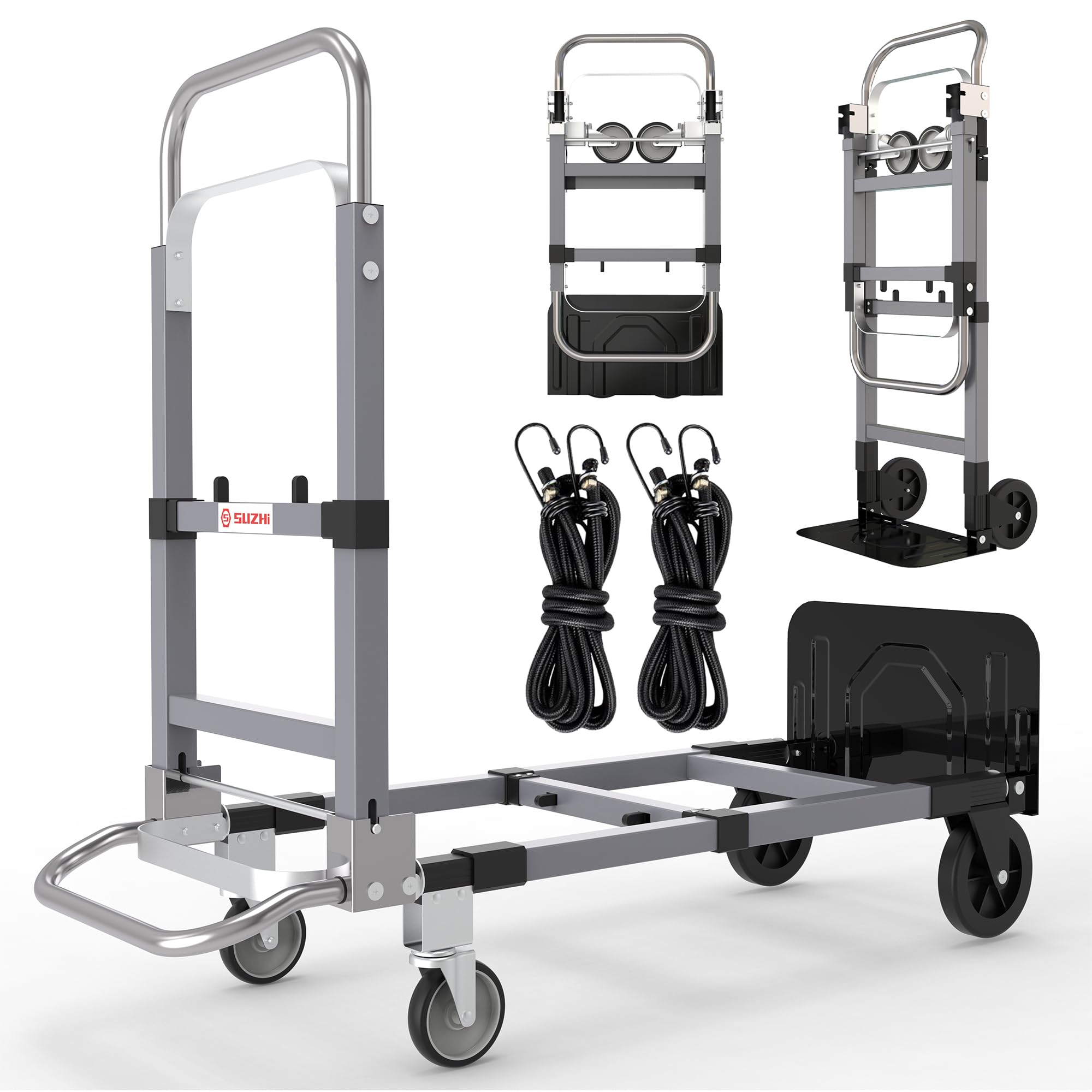 SUZHI 3-in-1 Convertible Hand Truck Dolly Cart, 500 lbs