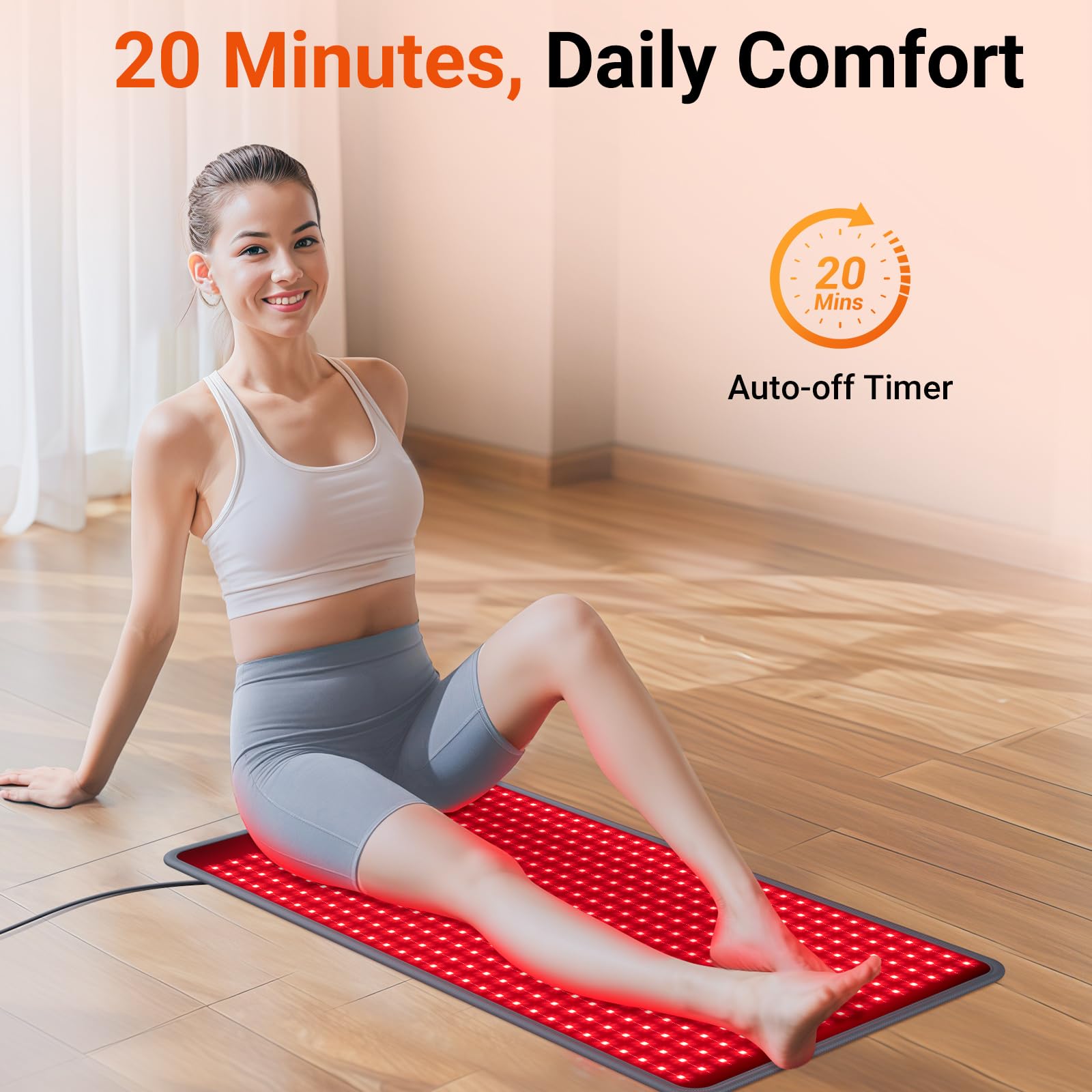 COMFYTEMP 33'' x 17'' Red Light Therapy Mat with 480 LEDs