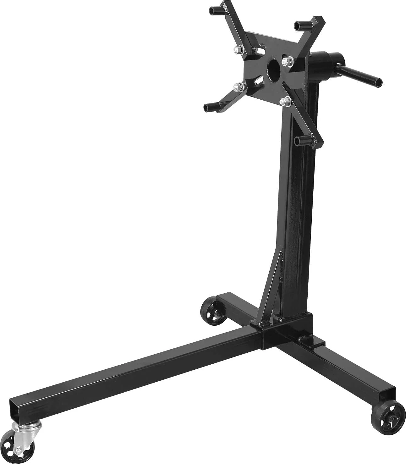 Rotating Engine Stand: Removable Oil Pan and Magnetic Tray, Turbine Turntable, 2 Brake Caster Lockable Wheels, 1,000 Lbs Capacity
