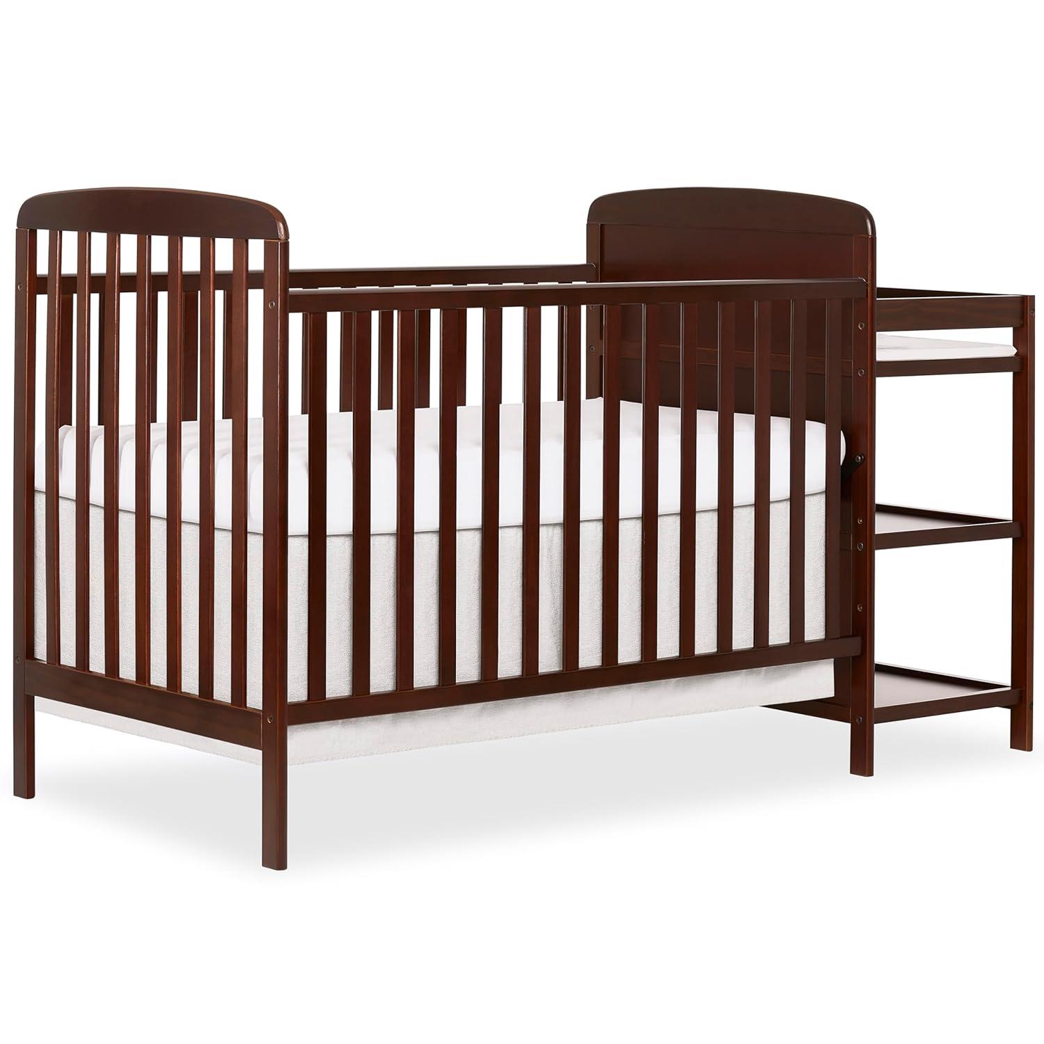 Dream On Me Anna 3-in-1 Full-Size Crib and Changing Table Combo in Espresso, Greenguard Gold Certified, Non-Toxic Finishes, Includes 1