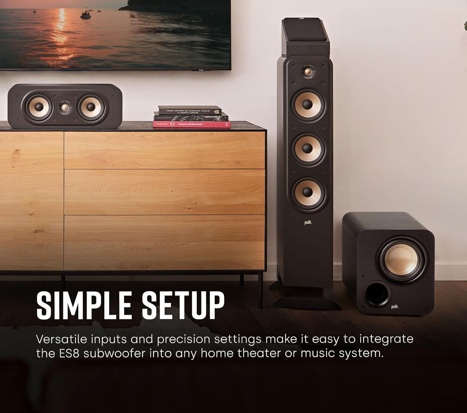 Polk Audio Signature Elite ES8 Powered Subwoofer (Black), 8