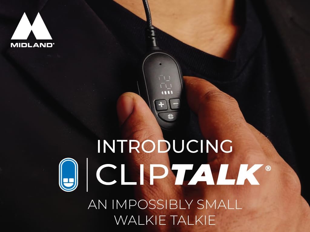 CLIPTALK Micro Wearable Walkie Talkie with Mobile App – Ultra-Portable Clip-On Two-Way Radios, VOX Hands-Free, USB-C Rechargeable FRS Radio, 22 Channels 121 Privacy Codes (2-Pack, Black)