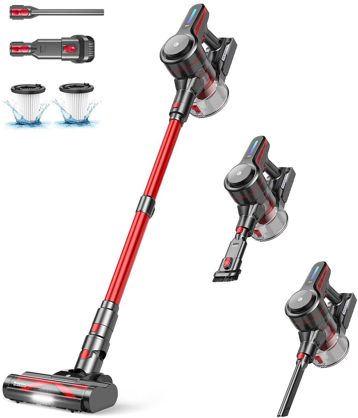 CHEBIO Cordless Stick Vacuum Cleaner with Powerful Suction