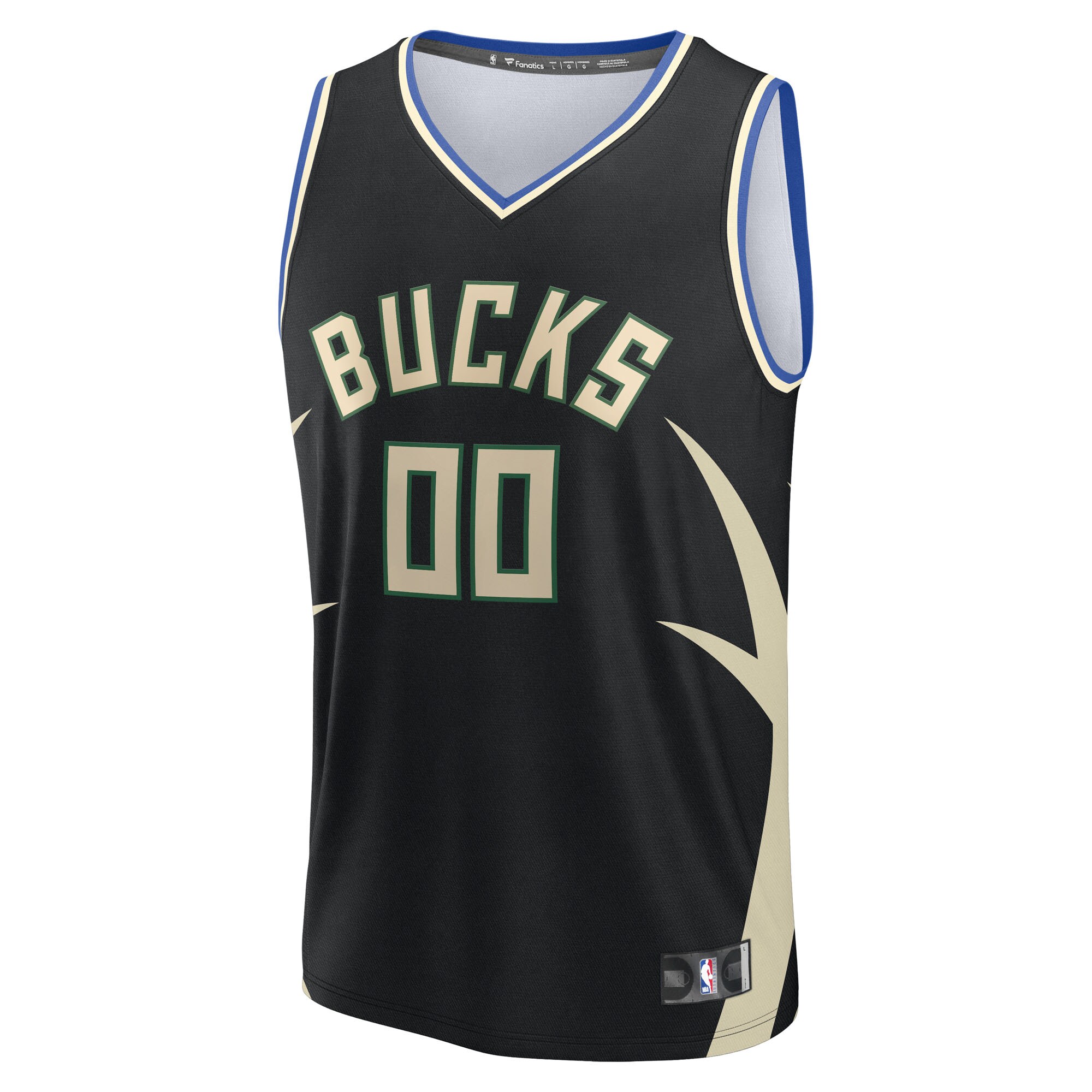 Milwaukee Bucks Fanatics Youth Fast Break Custom Replica Jersey - Black  - Statement Edition