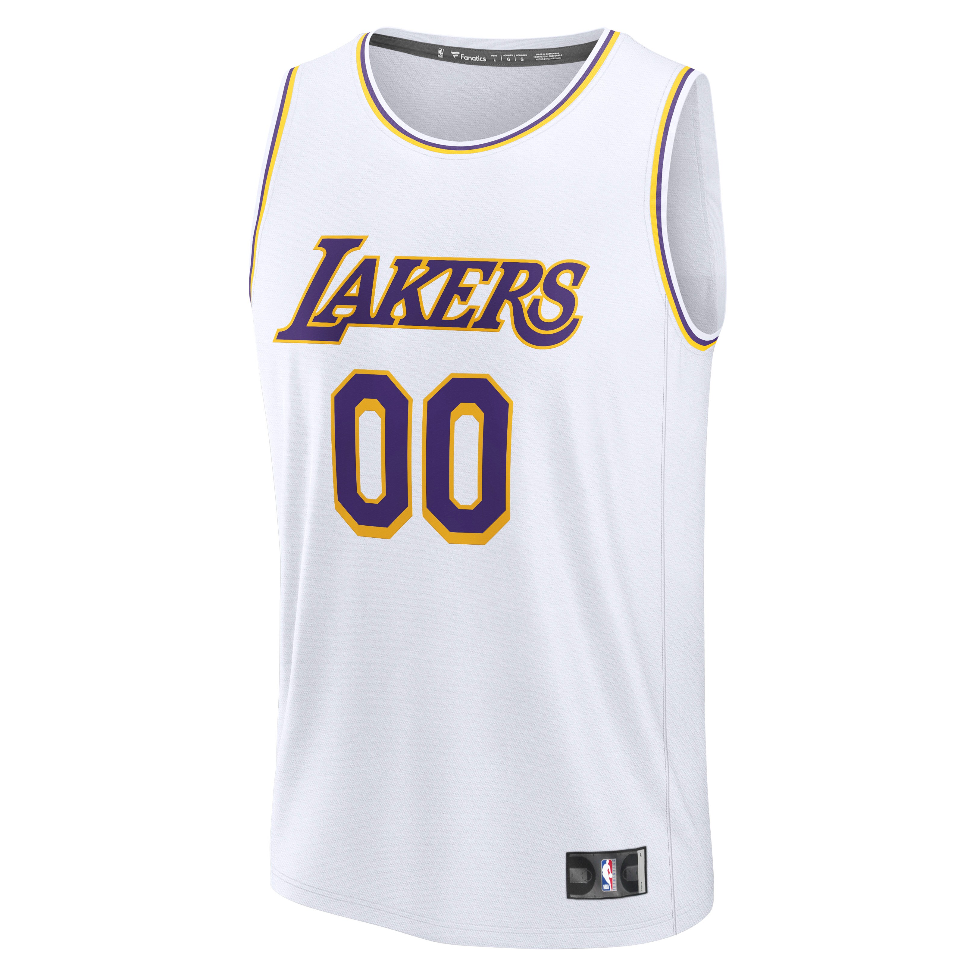 Los Angeles Lakers Fanatics Fast Break Custom Replica Jersey - Association Edition  - White