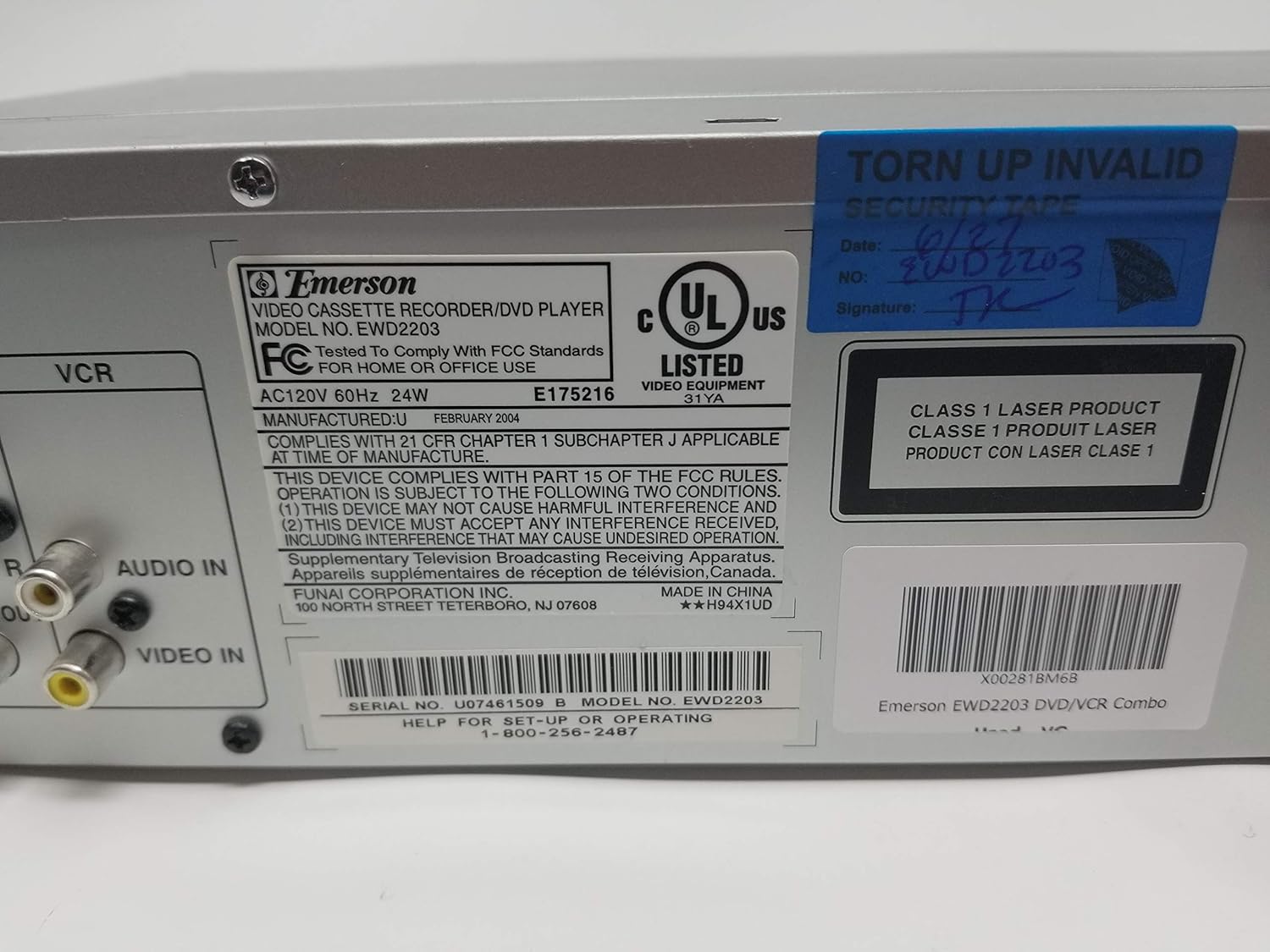 Emerson EWD2203 DVD/VCR Combo