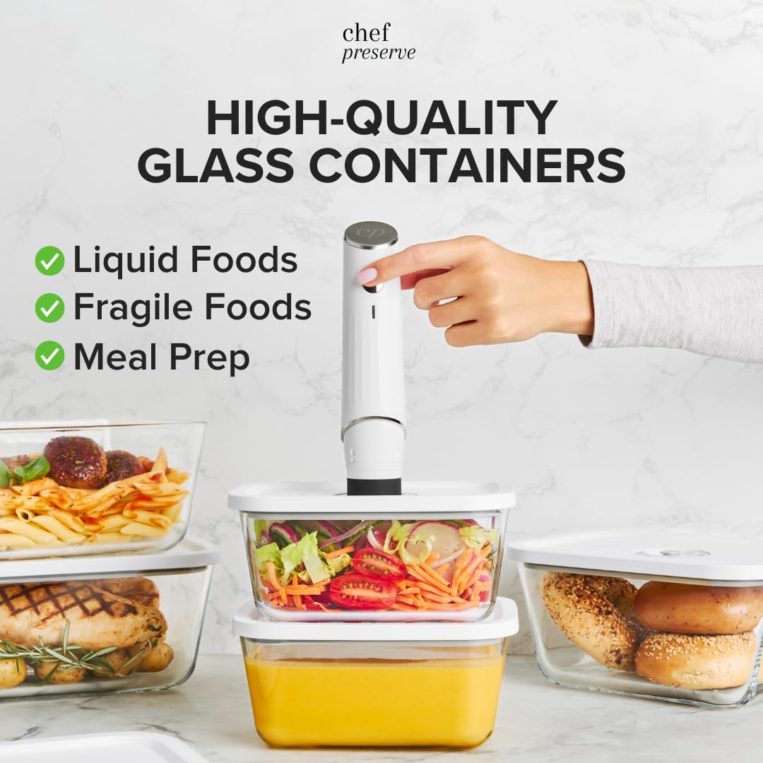 CHEF PRESERVE Compact Vacuum Sealer Machine with Reusable Bags