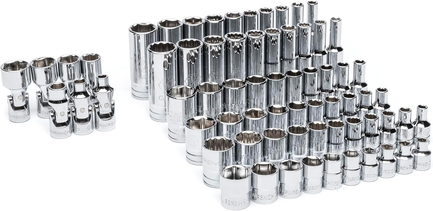 GEARWRENCH 68 Piece 1/4” Drive Master SAE Socket Set in Foam Storage Tray - GWMSSKT14SAE