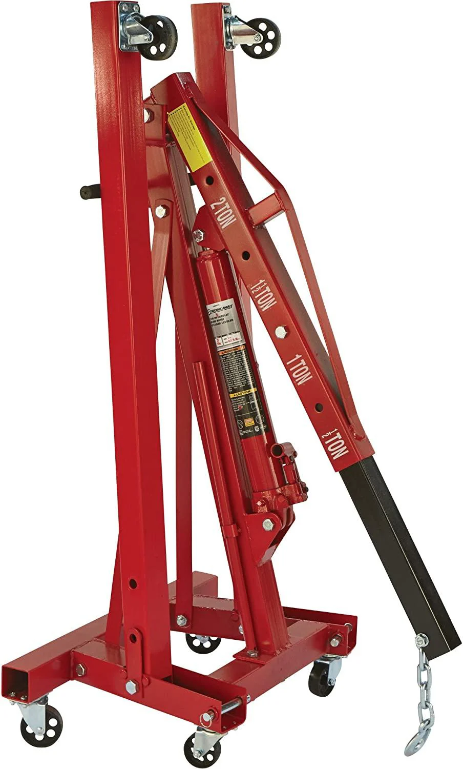 Strongway Hydraulic Engine Hoist with Load Leveler C 2 Ton Capacity, 1in. 82 5/8in. Lift Range