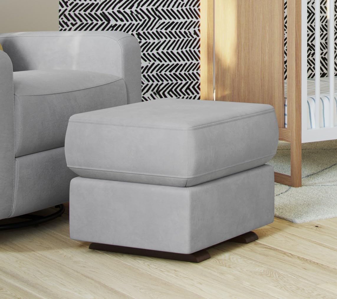 Nurture& Gliding Ottoman - Premium Ottoman Footrest for Nursery or Living Room, Features Premium, Stain-Resistant Performance Fabric in a Sleek, Smooth Glide Design. (Gray)
