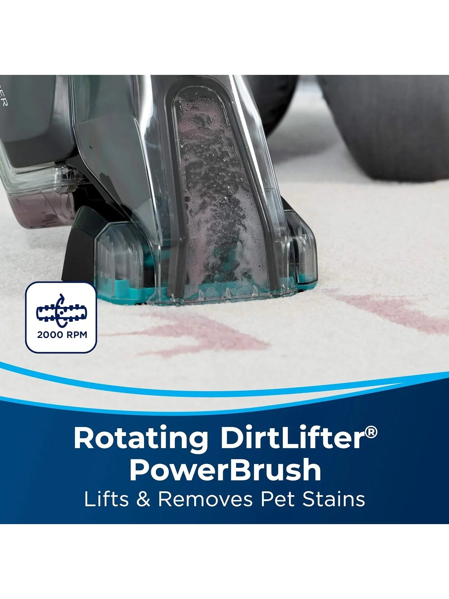 BISSELL Pet Stain Eraser PowerBrush, 20 min runtime, DirtLifter PowerBrush, Stationary Pet Tool,