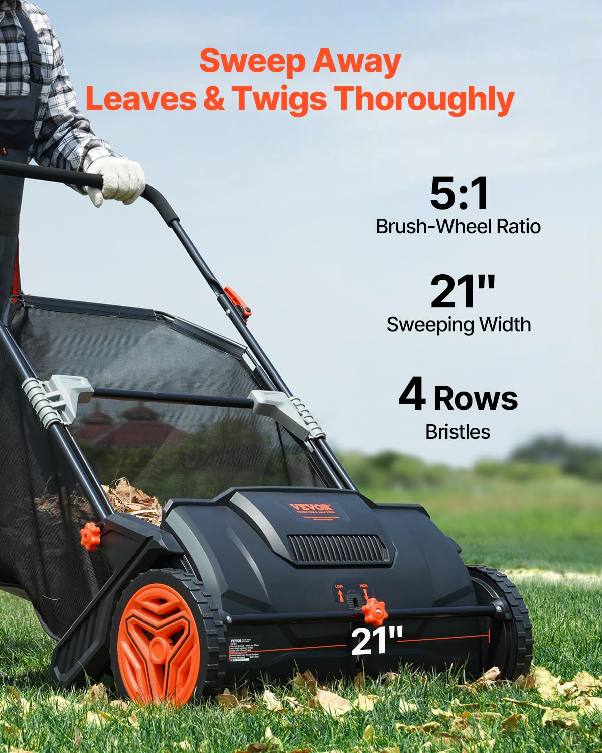 VEVOR Push Lawn Sweeper - 21