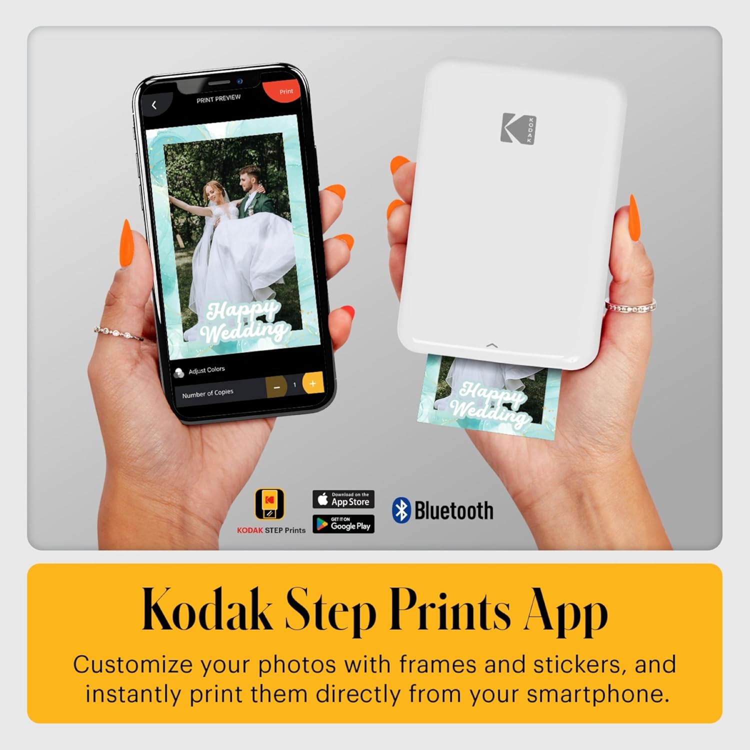 KODAK Step Wireless Mobile Photo Mini Printer (White) Go Bundle