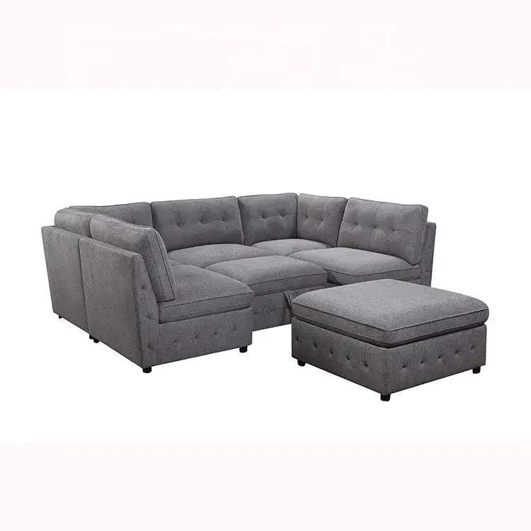 6-Piece Modular Fabric Sectional