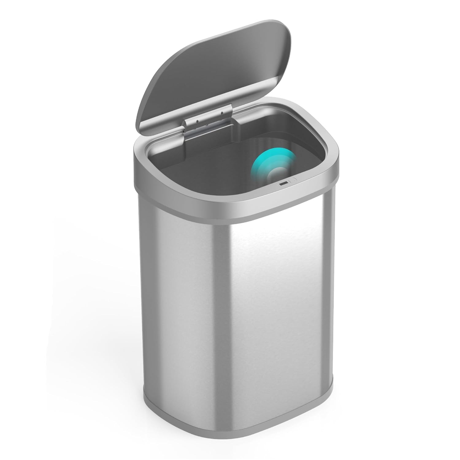 Ninestars 21 Gallons Automatic Touchless Kitchen Trash Can with Lid, Motion Sensor Trash Can for Kitchen, Living Room, Office, 80 Liter Stainless Steel Garbage Bin (21 Gallon Rectangular)