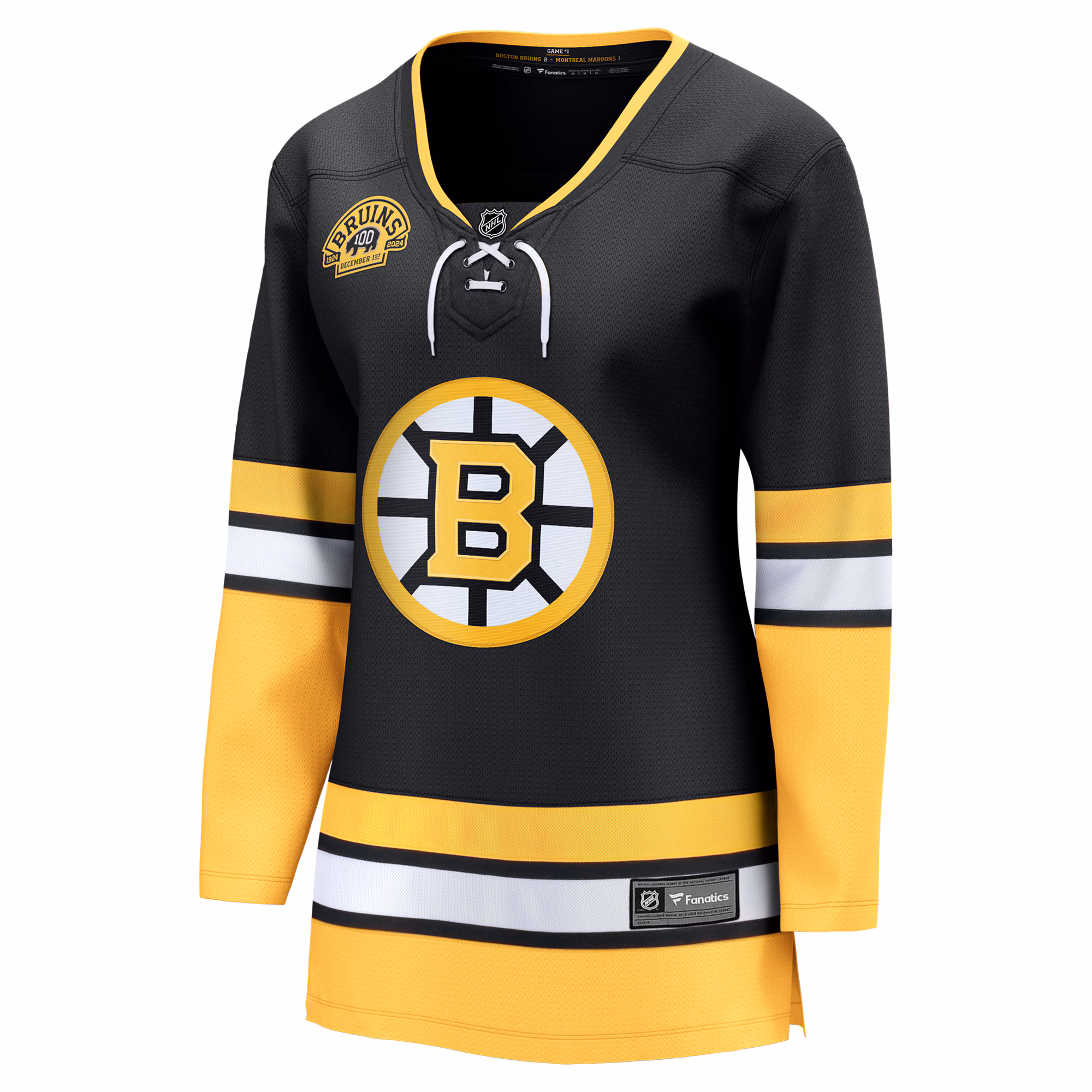 Boston Bruins Fanatics Women's Alternate 100th Anniversary Breakaway Jersey - Black