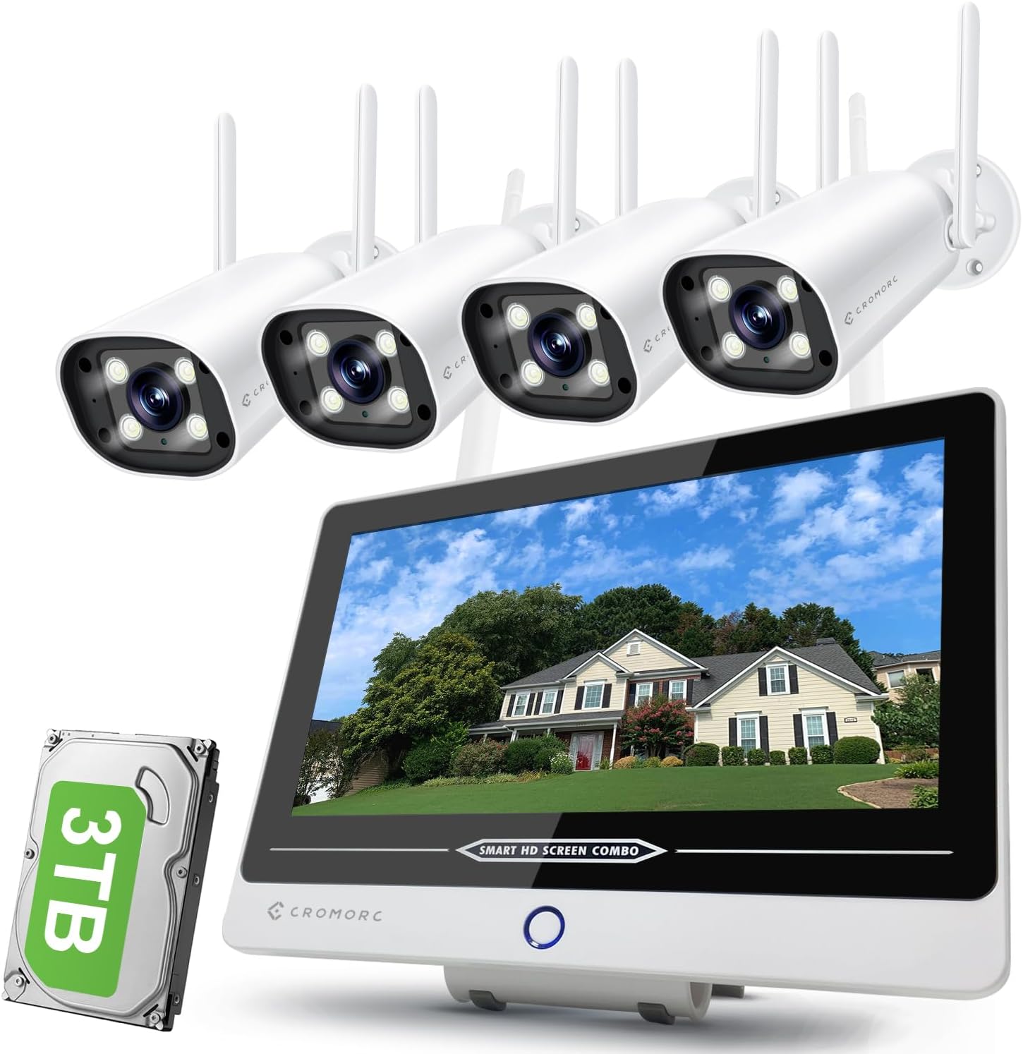 Wireless Security Camera System with 12