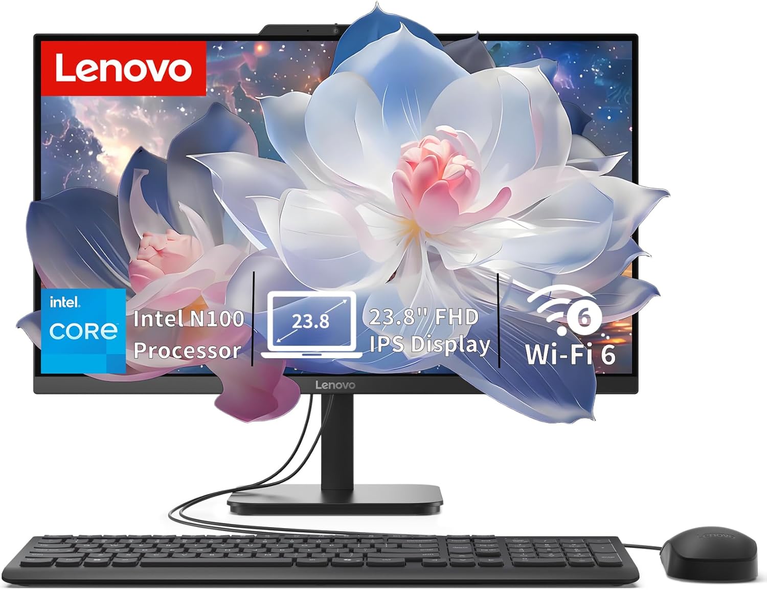 Lenovo IdeaCentre All-in-One Desktop Computer, 24