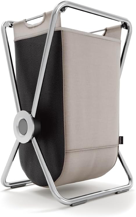 simplehuman X-Frame Hamper, Single Compartment Laundry Hamper for Bedroom Bathroom, Heavy-Gauge Steel Frame, Stain & Odor Resistant Machine Washable Bag, Easy Carry Steel Handles, Chrome