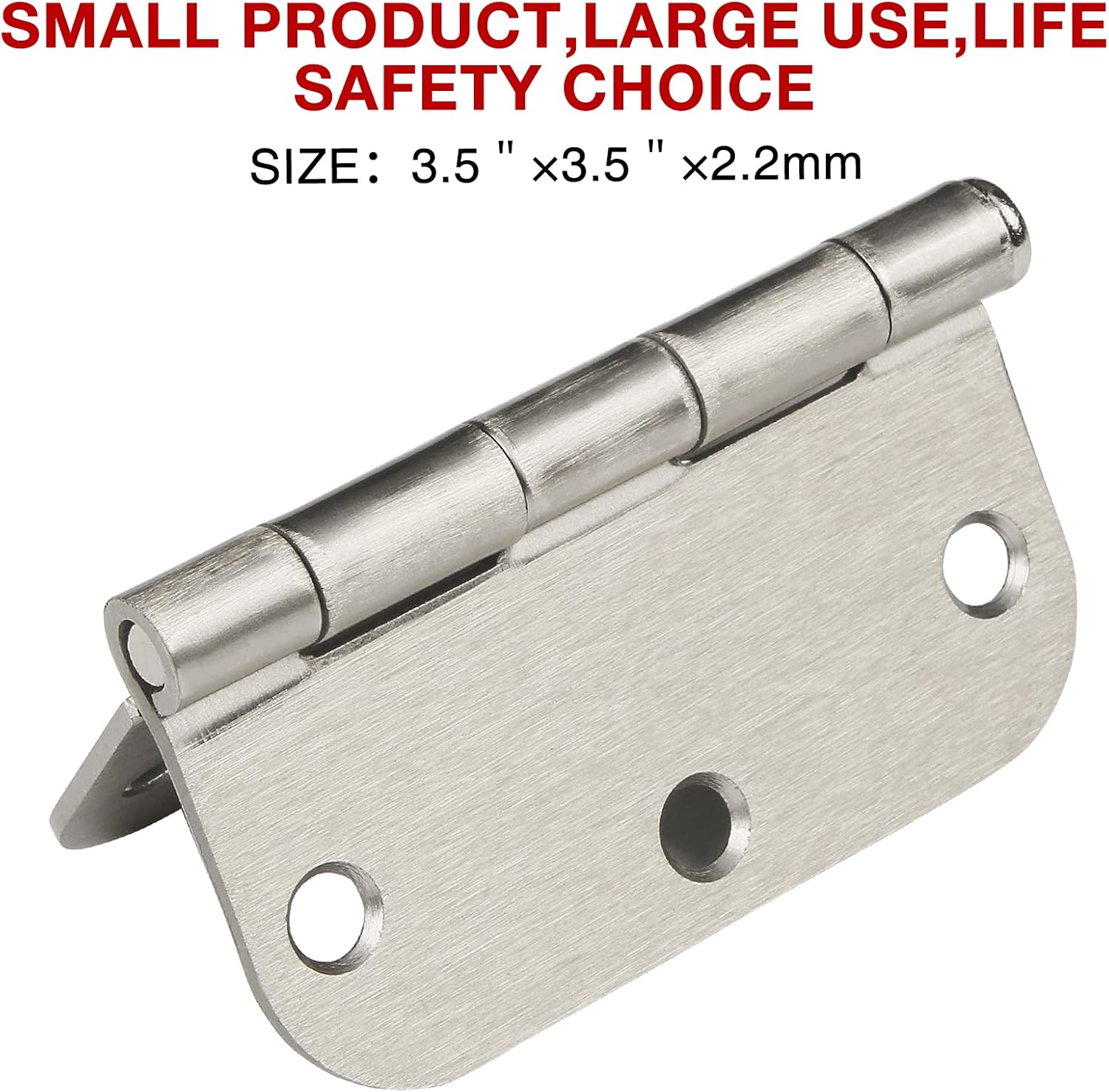 24 Pack Brushed Nickel Door Hinges 3.5 x 3 1/2 Inch Interior Rounded 5/8