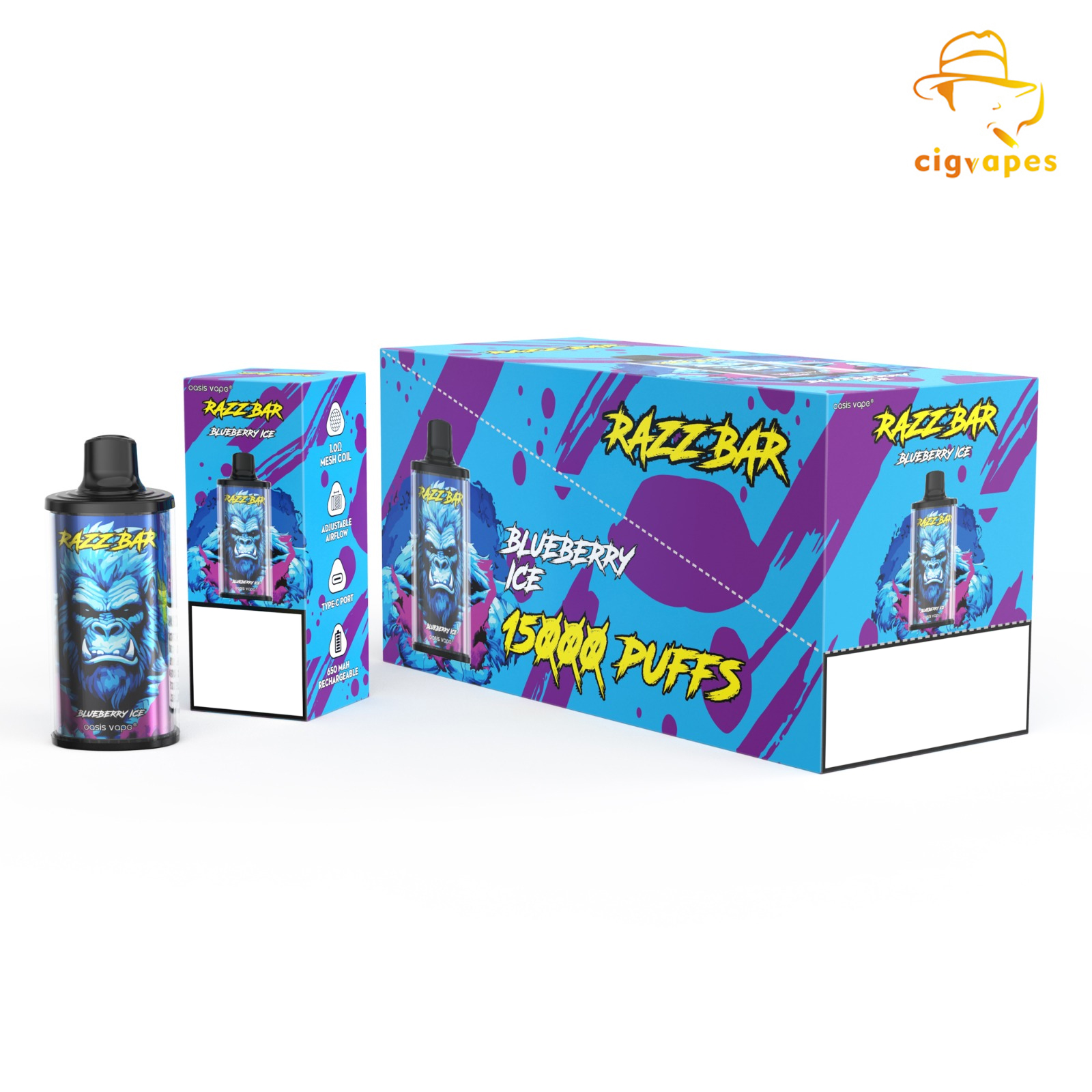 EU Warehouse Razz Bar 15K Puffs 15000 Disposable Vape Crystal Rauchen RazzBar