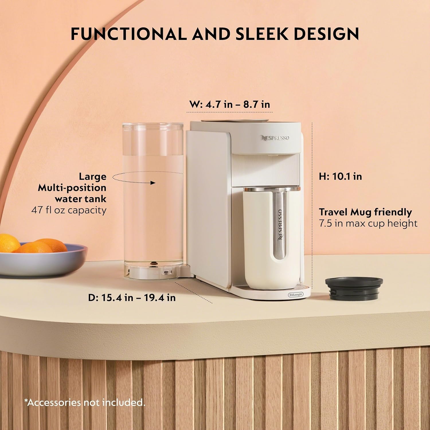 Nespresso Vertuo Up Coffee and Espresso Maker by DeLonghi, White