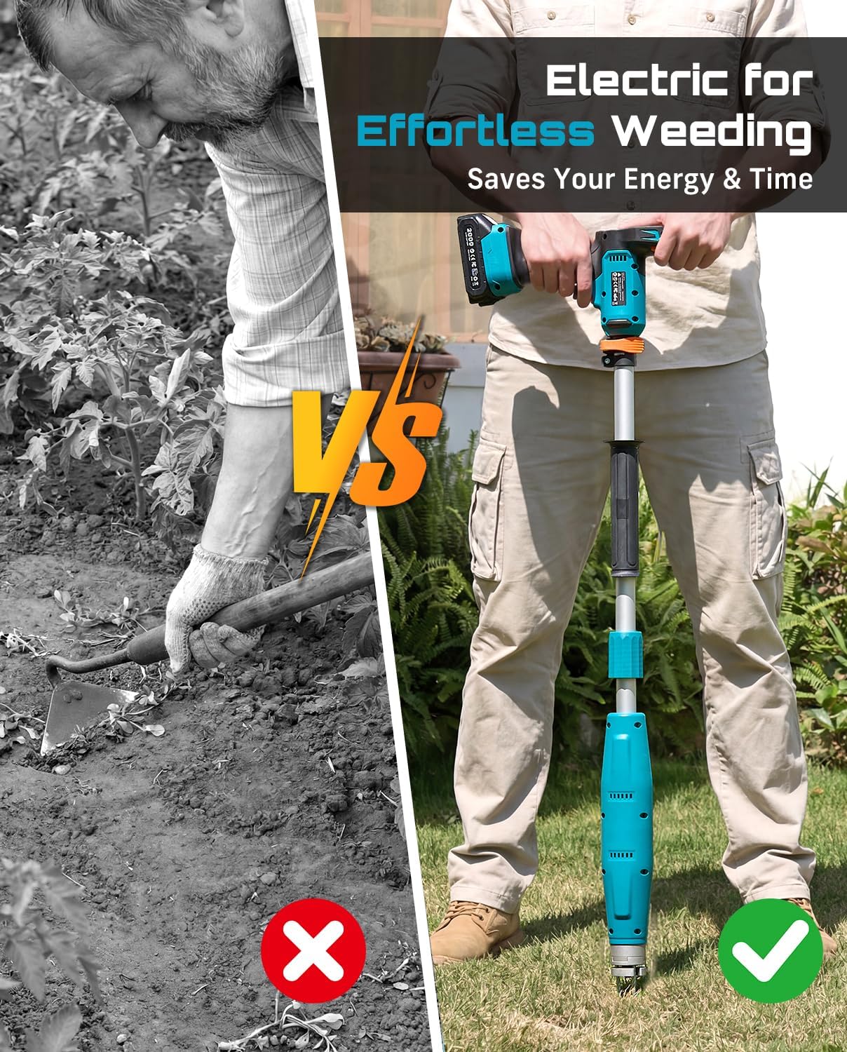 SEESII Stand-Up Weed Puller Tool with 40