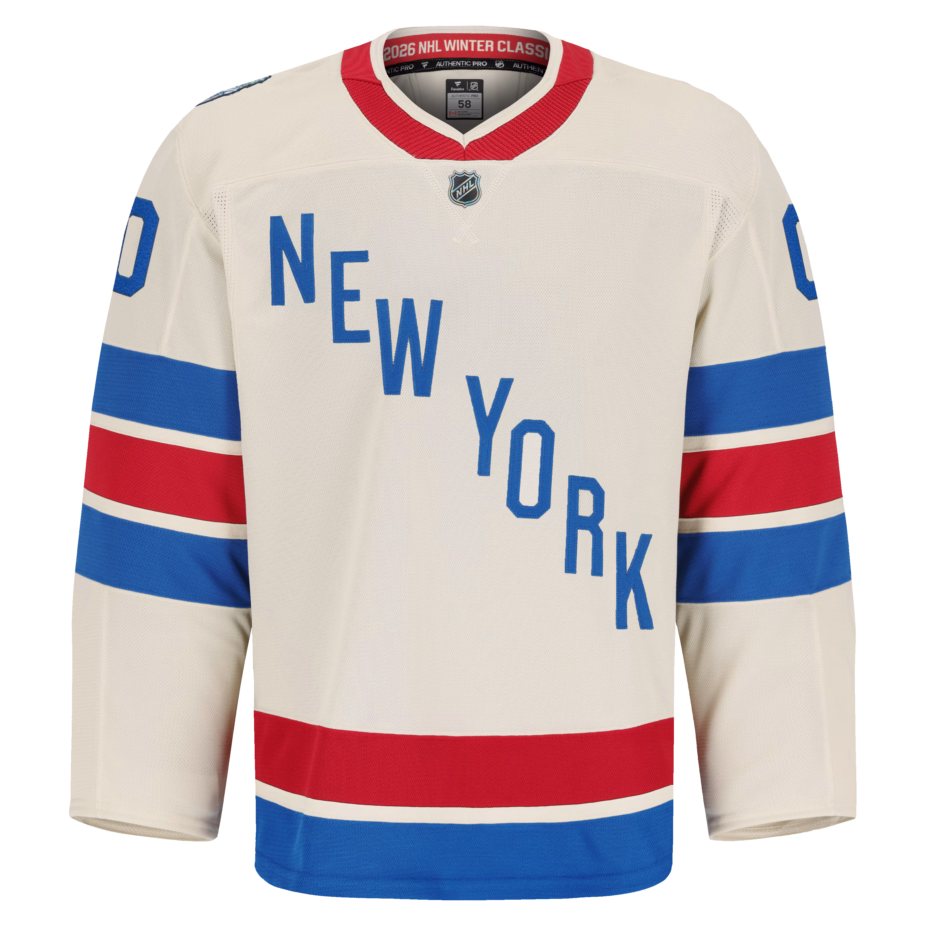 New York Rangers Fanatics 2026 NHL Winter Classic Authentic Pro Custom Jersey - Beige