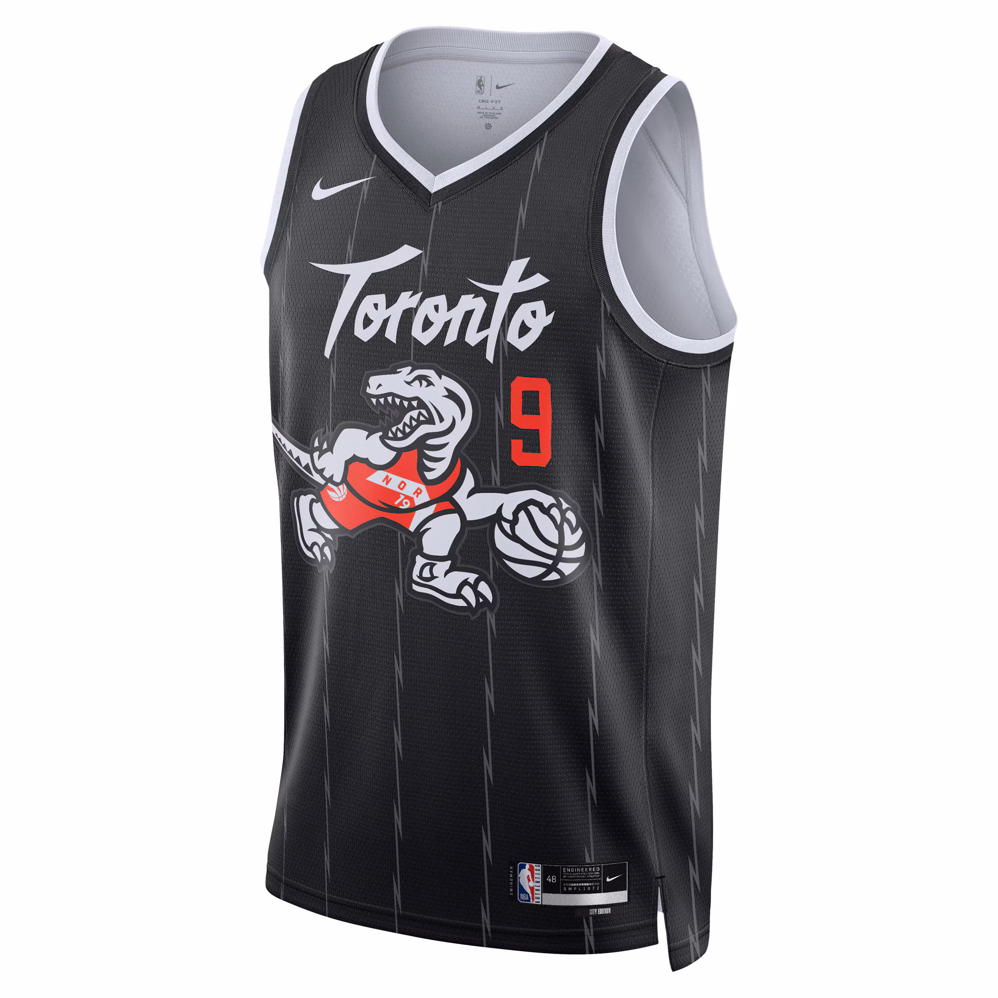 RJ Barrett Toronto Raptors Nike Unisex 2025/26 Swingman Jersey - Black - City Edition