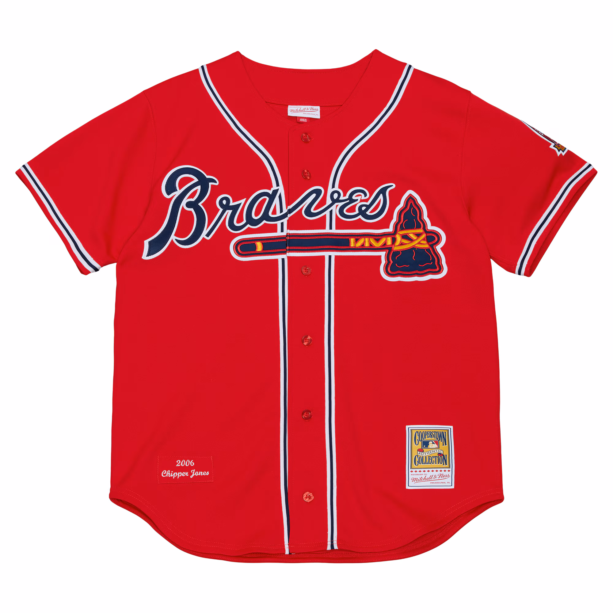 Chipper Jones Atlanta Braves Mitchell & Ness 2006 Cooperstown Collection Authentic Jersey - Red