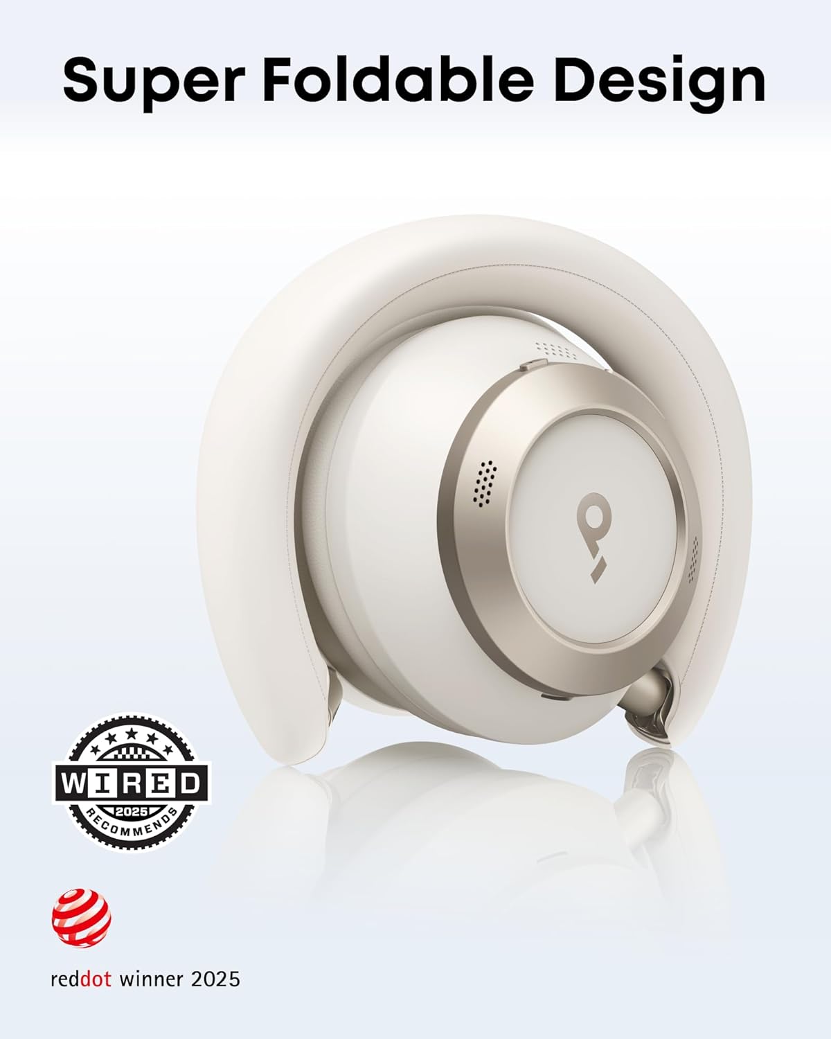 soundcore Space One Pro by Anker, Foldable Over-Ear Headphones for Travel and Work, Adaptive ANC, Hi-Res LDAC, Comfortable Fit, 60H Playtime, 5-Min Charge for 8 Hrs, Multipoint Connection, 6-Mic Calls
