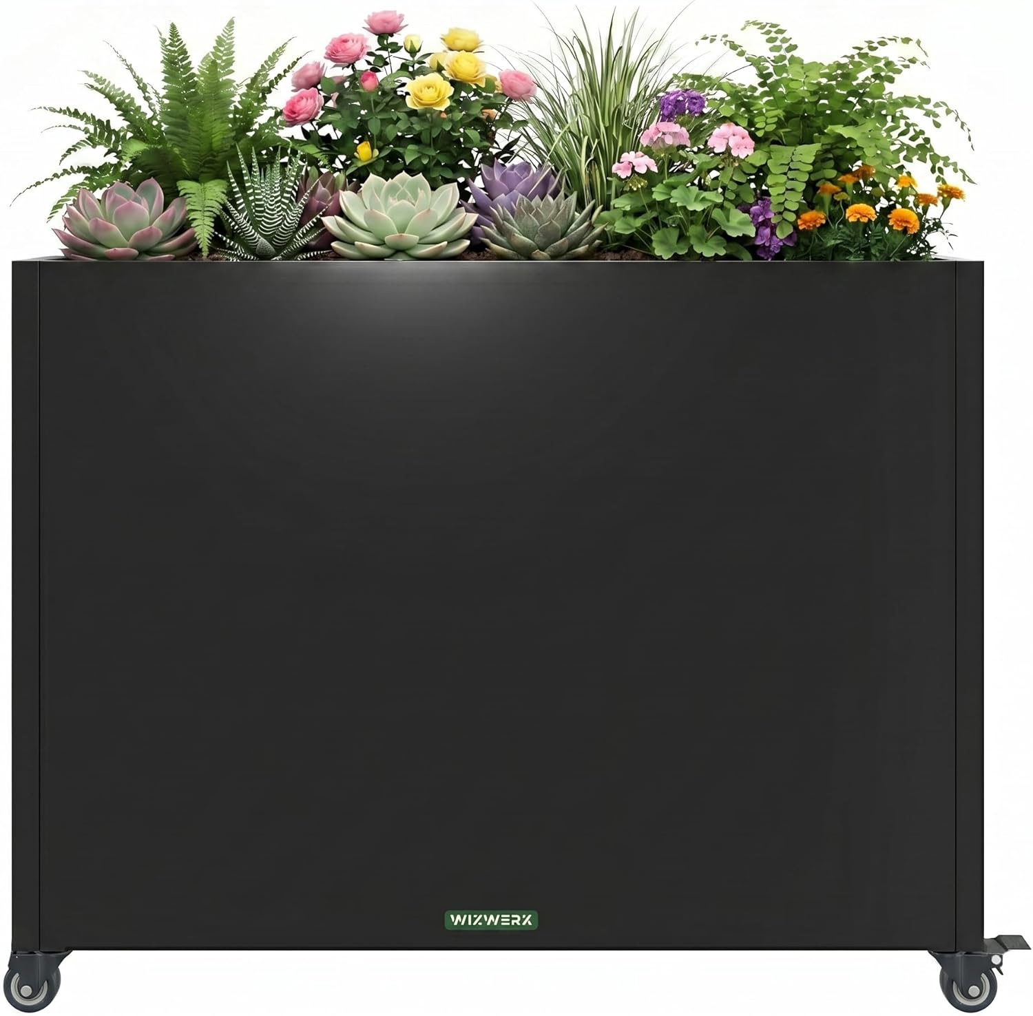 Metal Planter Box with Wheels, 36