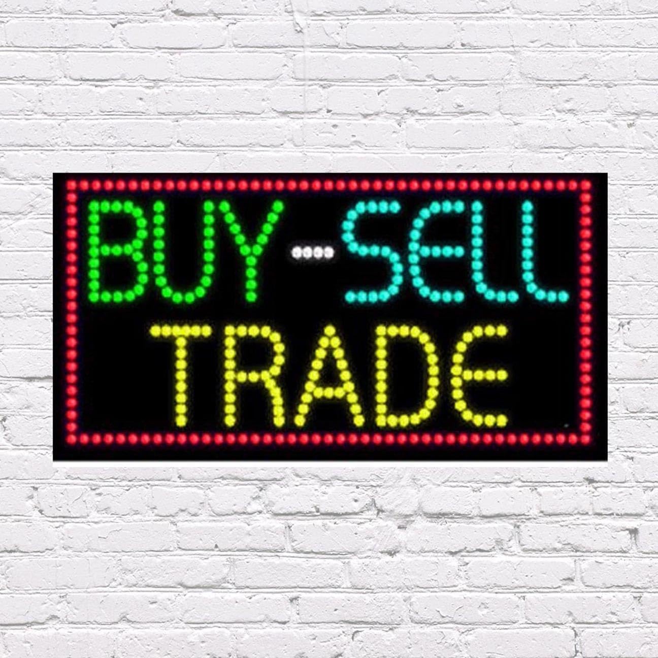 LED Buy Sell Trade Sign for Retail Business Displays |Advertising Electronic Light Up Sign for Windows Walls |17