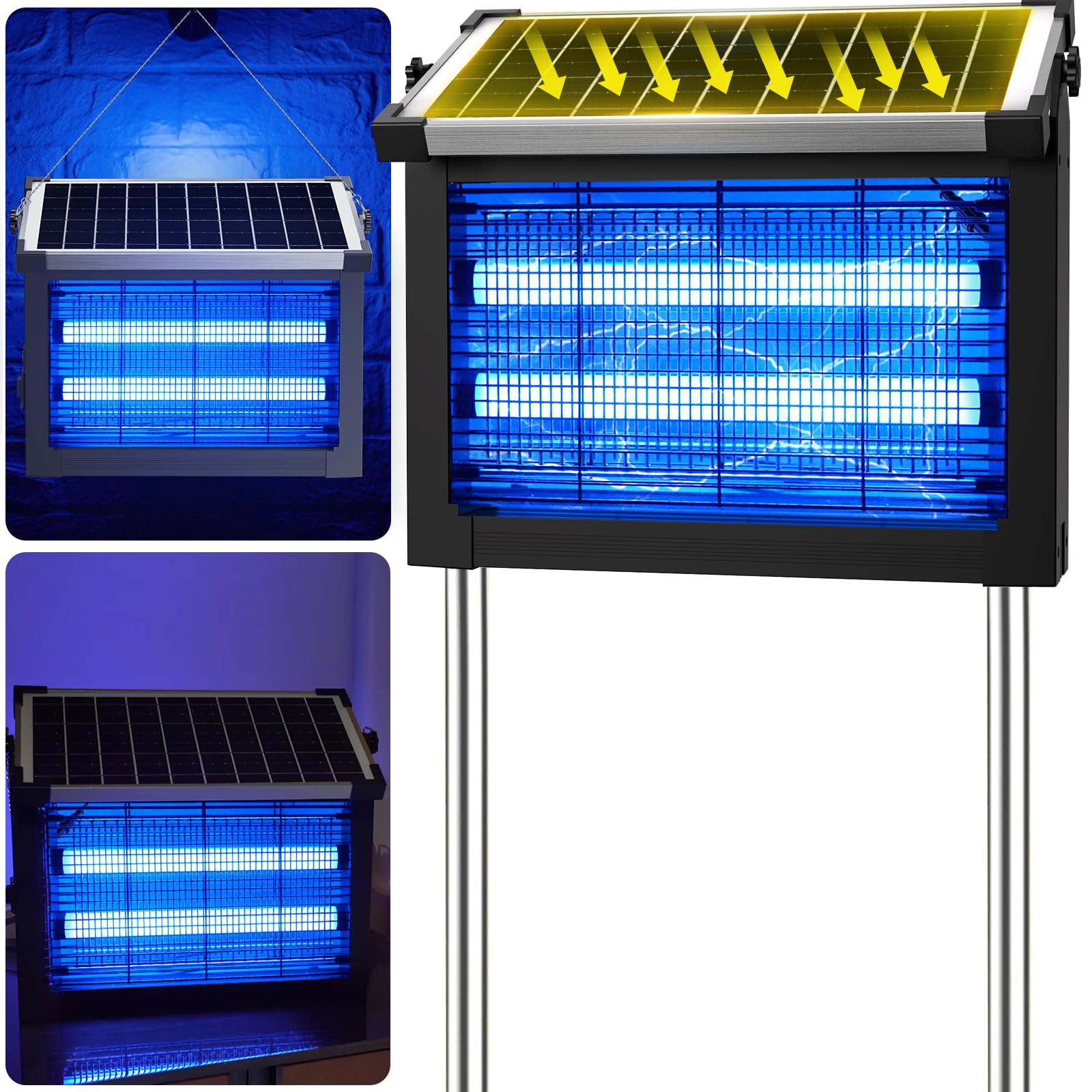 ZWIRAN Solar Bug Zapper - 4500V Waterproof Mosquito Trap