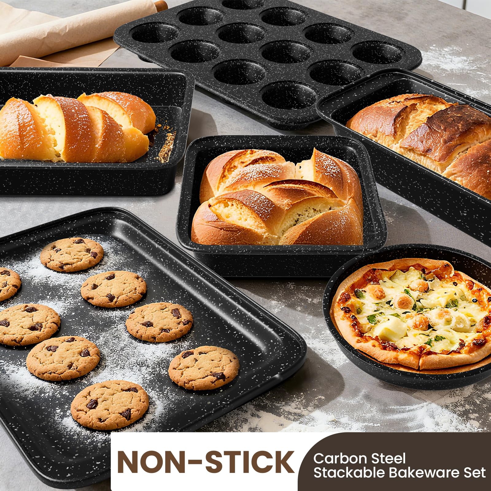 UMITE CHEF Non-Stick Pots and Pans Set, 31 Piece Induction Cookware