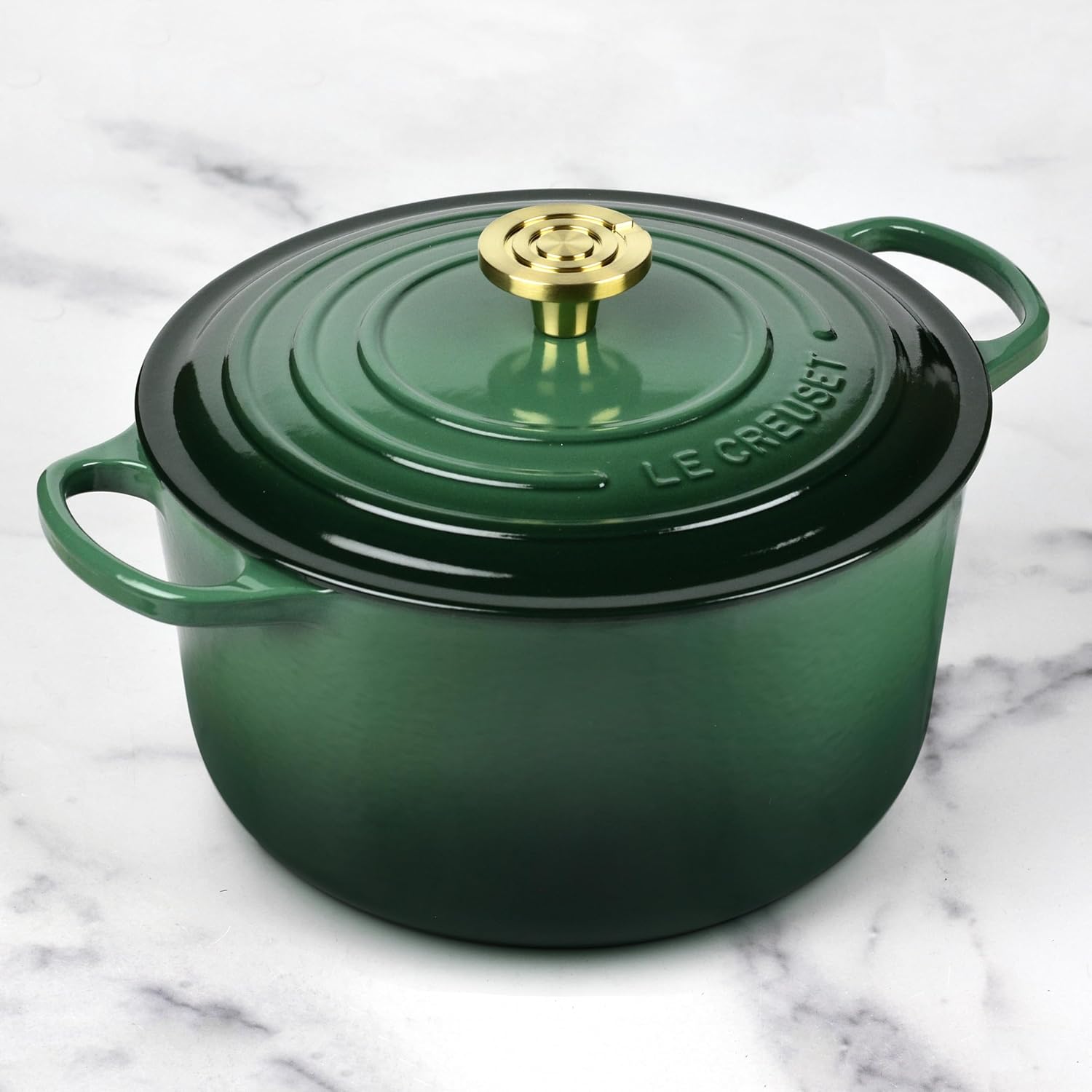 Le Creuset Signature 6.5-quart Deep Round Dutch Oven with Light Gold Crucible Knob - Enameled Cast Iron (Artichaut)