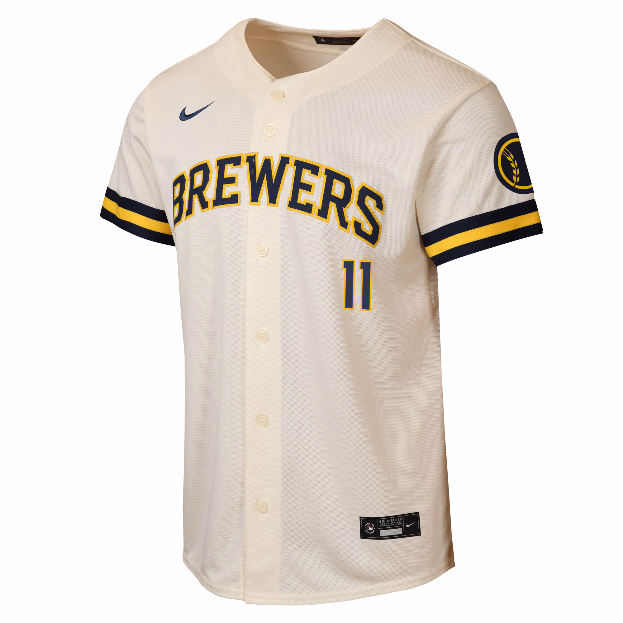 Jackson Chourio Milwaukee Brewers Nike Youth Home Stadium Jersey - Cream