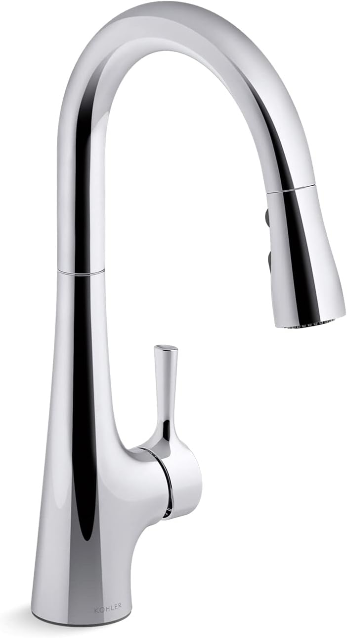 Kohler K-24661 Tempered 1.5 GPM Single Hole Pull Down Kitchen Faucet - Polished Chrome