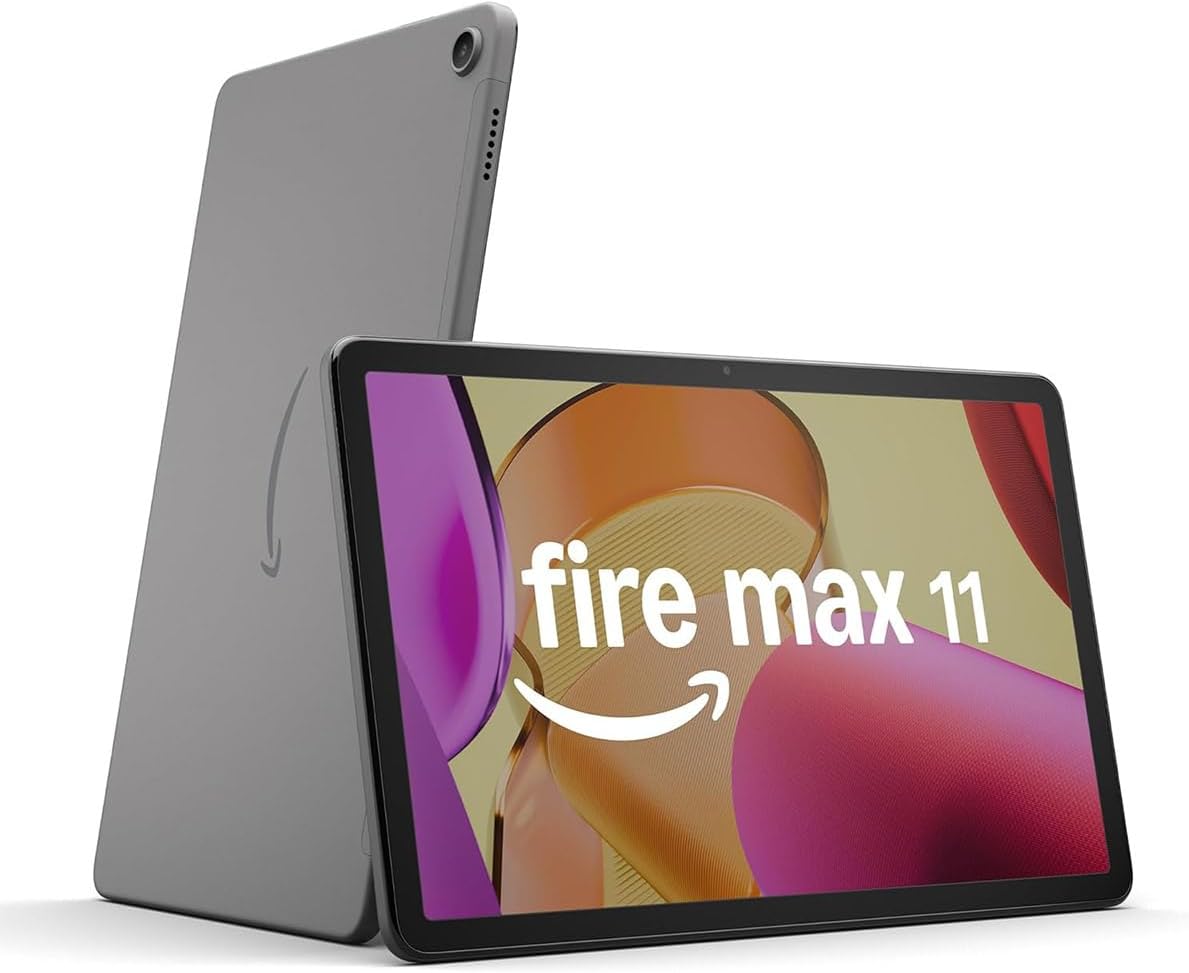 Like-New Amazon Fire Max 11 tablet (newest model) vivid 11” display, all-in-one for streaming, reading, and gaming, 14-hour battery life, optional stylus and keyboard, 64 GB, Gray