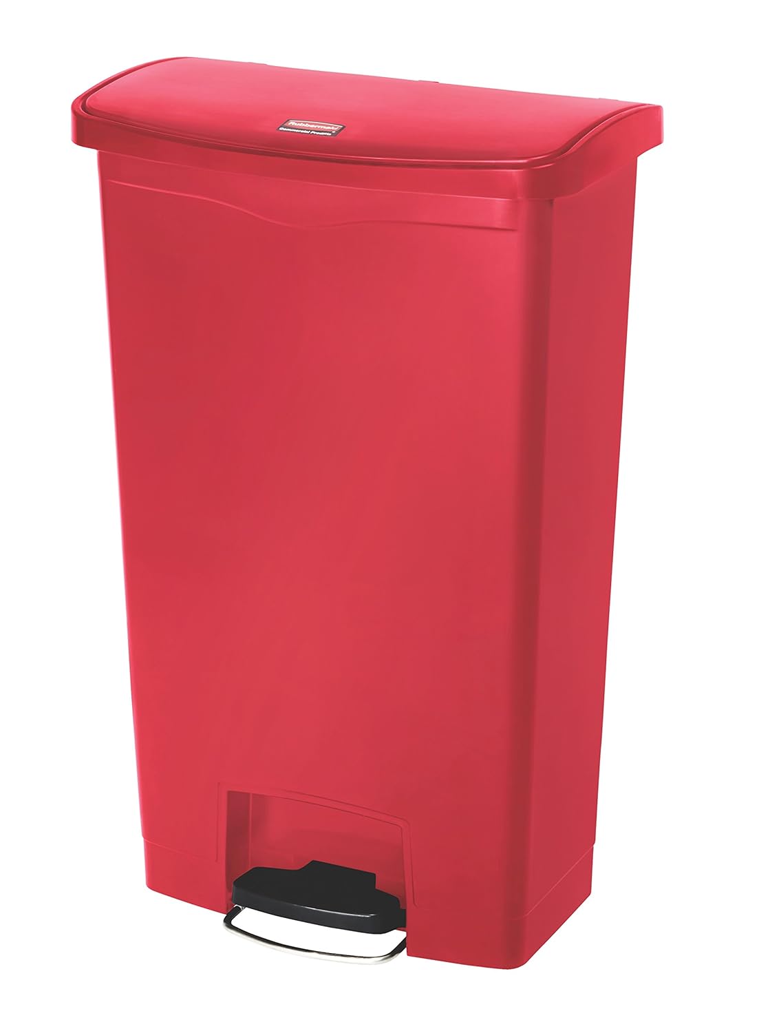 Rubbermaid Commercial Products STREAMLINE Plastic Front Step Step-On-Trash/Garbage Can/Bin, 18 GAL, Red, for Doctor's Office/Hospitals/Healthcare