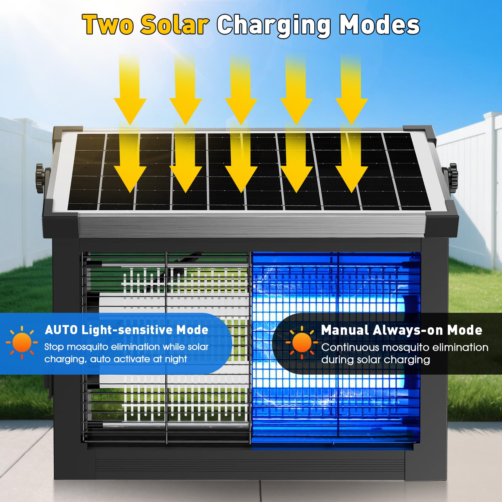 ZWIRAN Solar Bug Zapper - 4500V Waterproof Mosquito Trap
