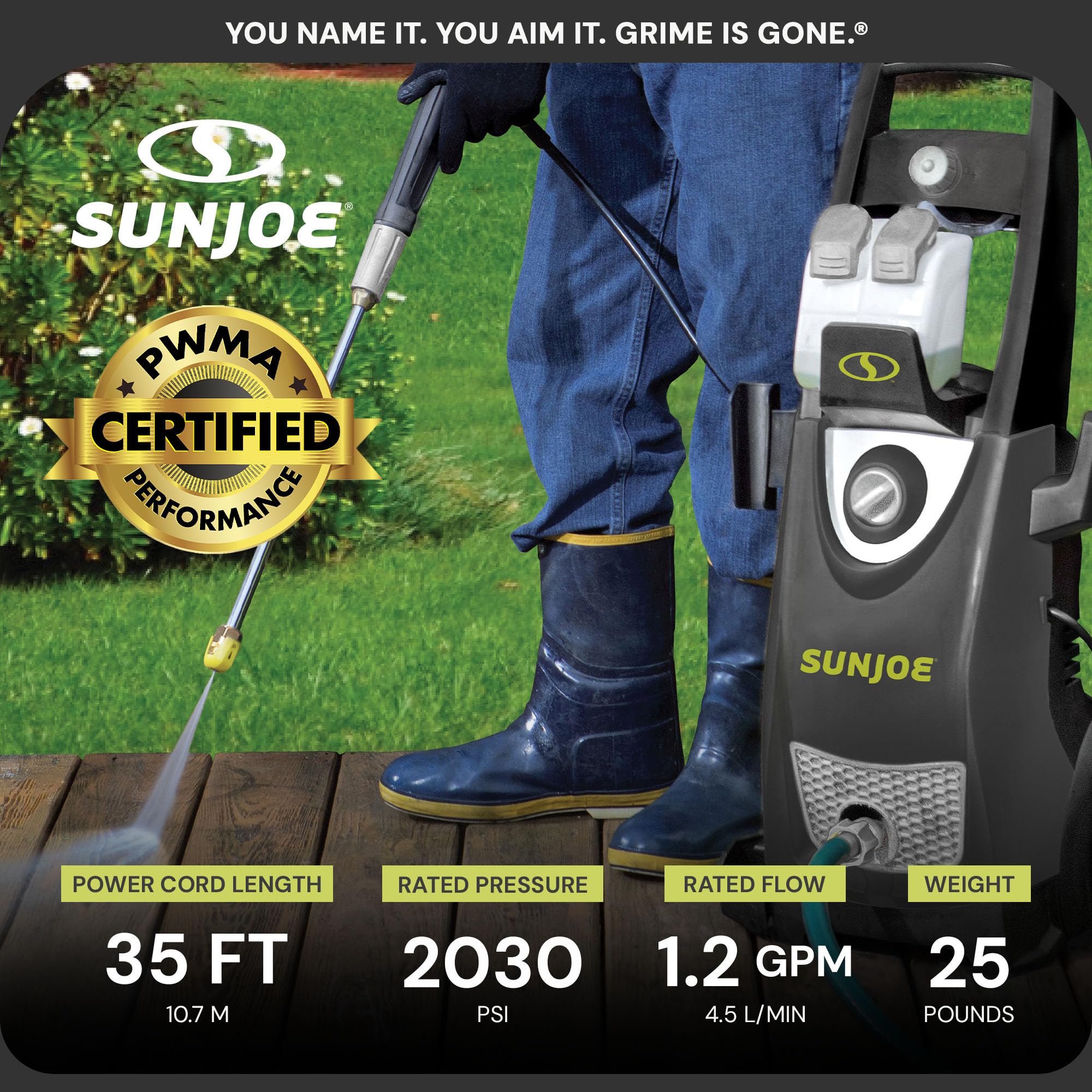 SUN JOE SPX3000 Electric Pressure Washer 2500 PSI