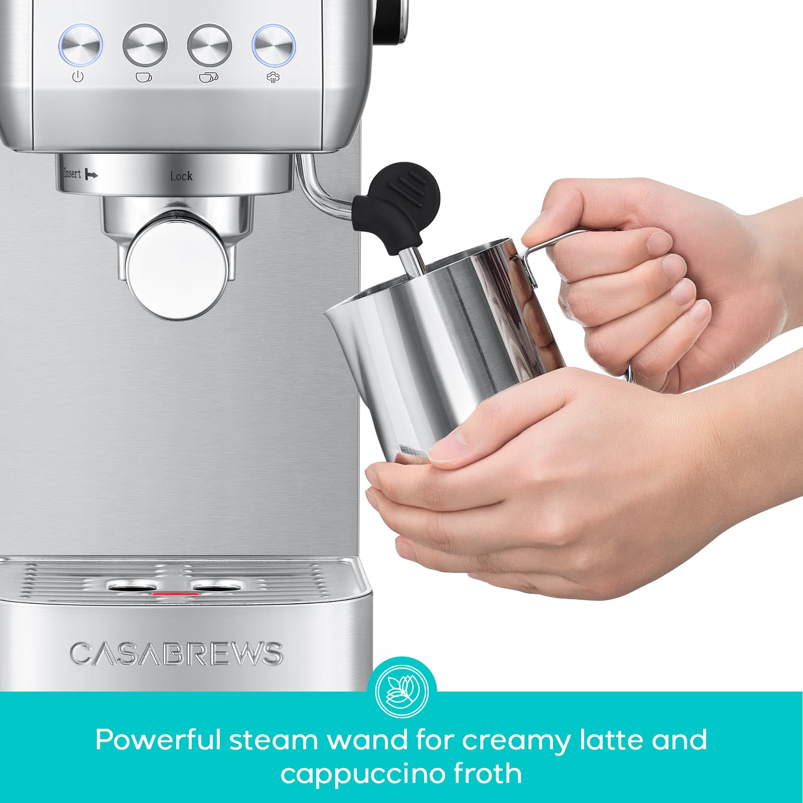 CASABREWS 3700 Essential Espresso Machine - 20 Bar, Stainless Steel