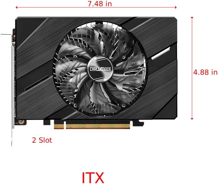 ASRock Intel Arc A380 Challenger ITX 6GB OC Graphics Card | Single Slot ITX | 2250 MHz | 6GB GDDR6 | DisplayPort 2.0 | HDMI 2.0b | 0dB Cooling | 8K Support | 500W | DirectX 12 Ultimate | PCle 4.0