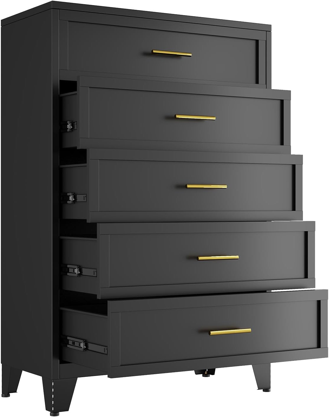 Metal Dresser, Black Tall Dresser for Bedroom, 53.54