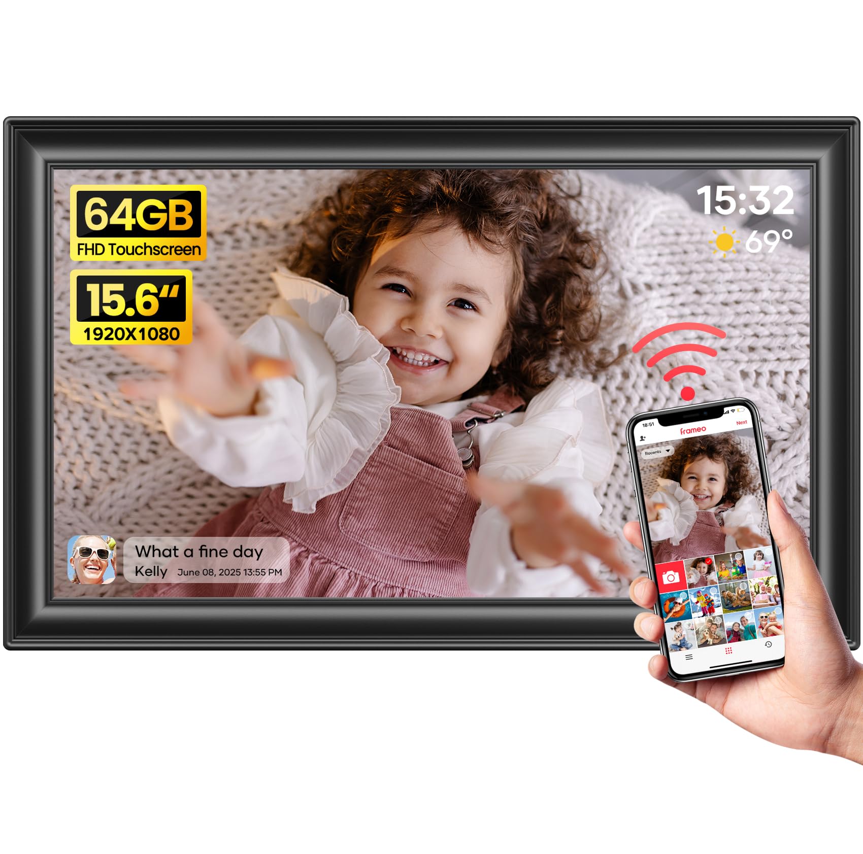 BIGASUO 64GB Frameo 15.6