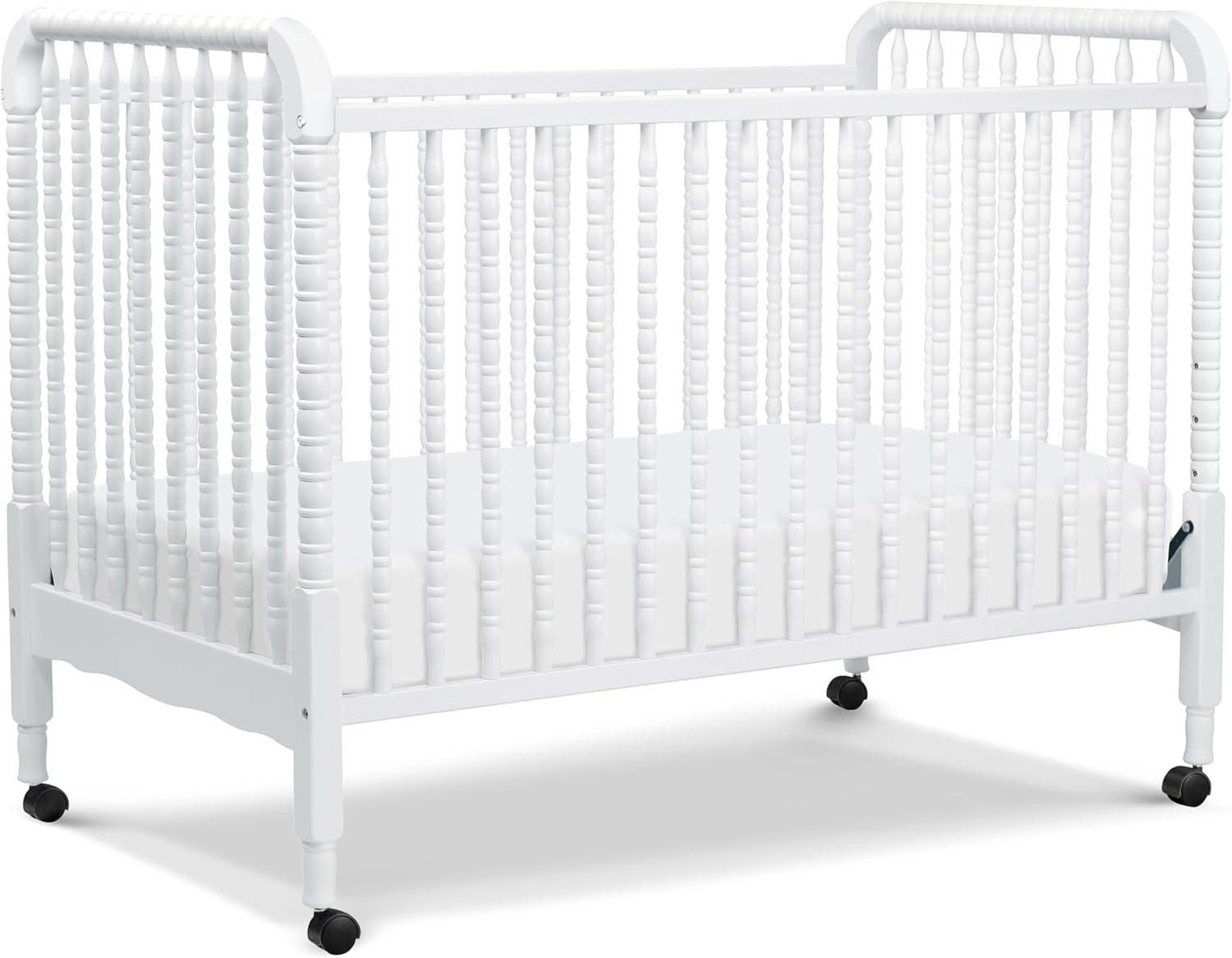 daVinci Jenny Lind 3-in-1 Baby Crib Convertible to Toddler Bed, Daybed - Easy to Assemble - GREENGUARD Gold Certified - 4 Adjustable Mattress Heights, Conversion Kit Sold Separately - White