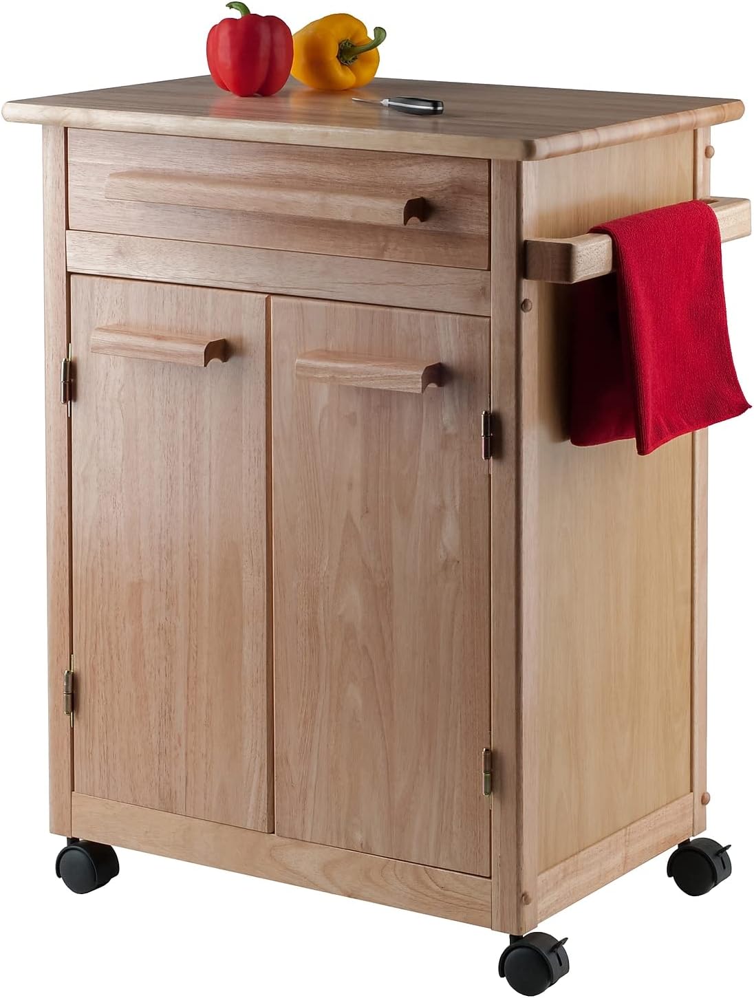 Winsome Wood Kitchen Cart, Natural, Single Drawer (82027)